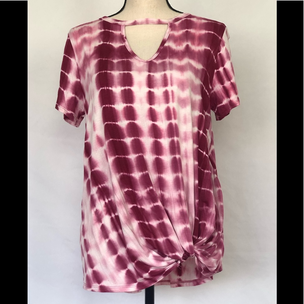 7th Ray Draped Blouse with Front Key Hole Opening